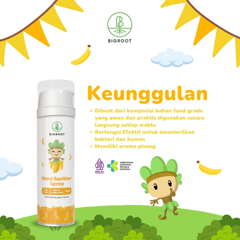 Bigroot Care Hand Sanitizer Spray Banana 50ml Foodgrade dan Halal