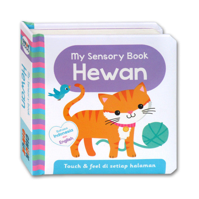 Bilingual My Sensory Book WARNA & KATA PERTAMA board book - touch & feel di setiap halaman (Bhs Indonesia & Inggris)