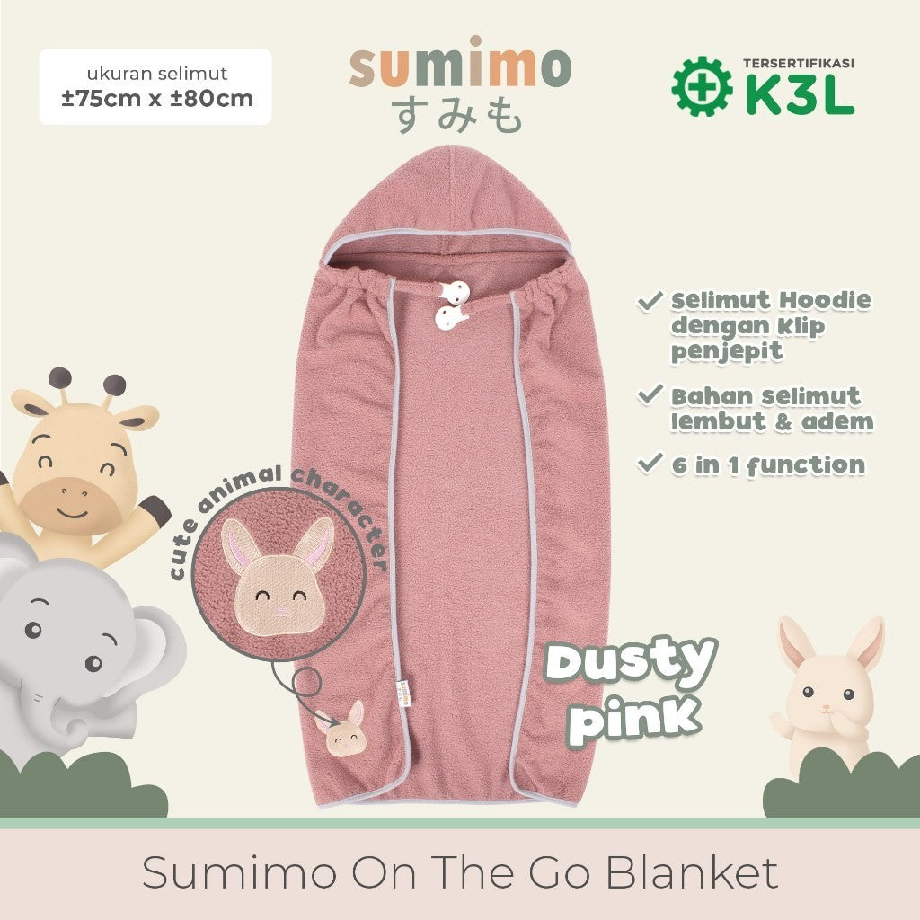 Sumimo On The Go Blanket / Selimut Bayi Clip On 6 in 1 Function Stroller Menyusui Hoodie