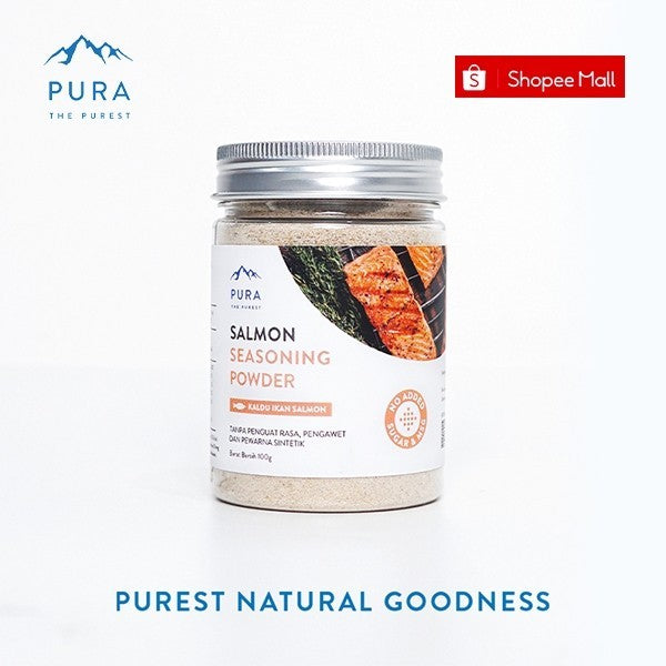 Pura Kaldu Asli | Bumbu Kaldu Salmon (100gr) - Salmon Seasoning Powder - Kaldu Mpasi - BB Boster - No Msg - No Gula - Kaldu Serbaguna