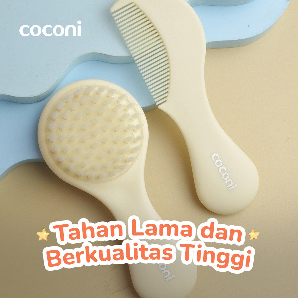 COCONI Baby Comb & Hair Brush | Sisir Sikat Rambut Bayi 2 Pcs