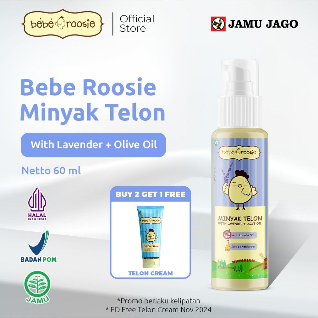Minyak Telon Bebe Roosie dengan Lavender dan Olive Oil Spray