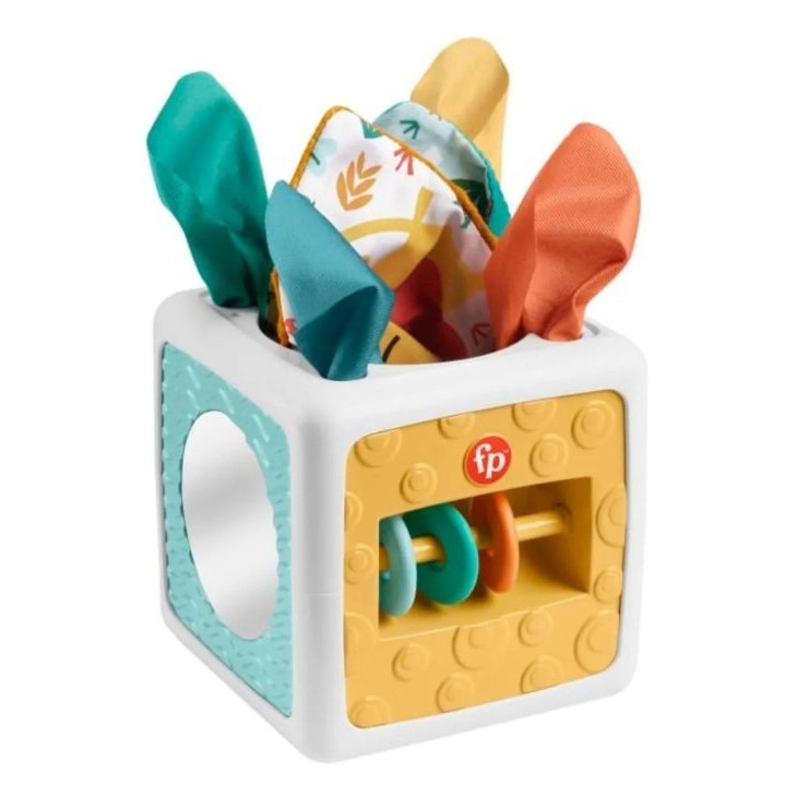 fisher price tissue fun activity cube hml64 mainan Anak Bayi Sensory