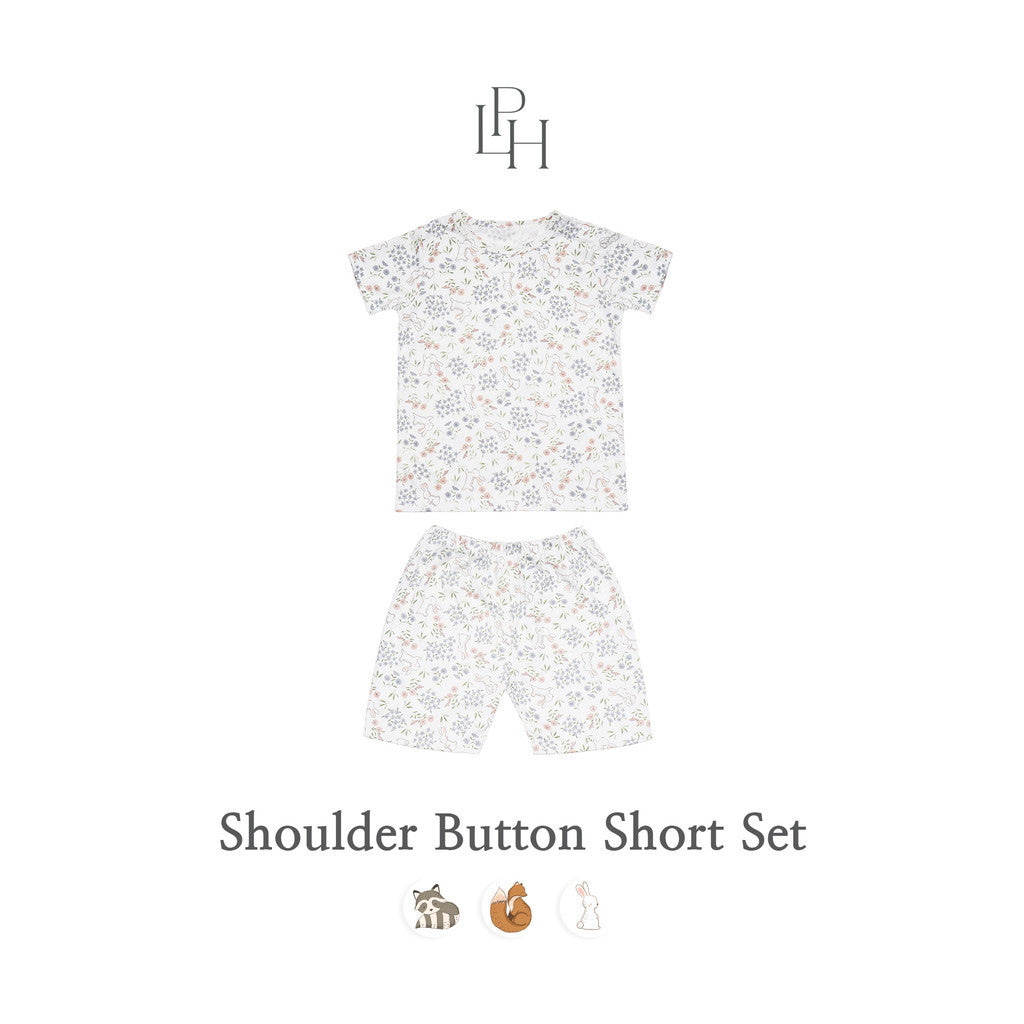 Little Palmerhaus - Little Wear Shoulder Button Short Set 27.0 (Setelan Anak Lengan Pendek)