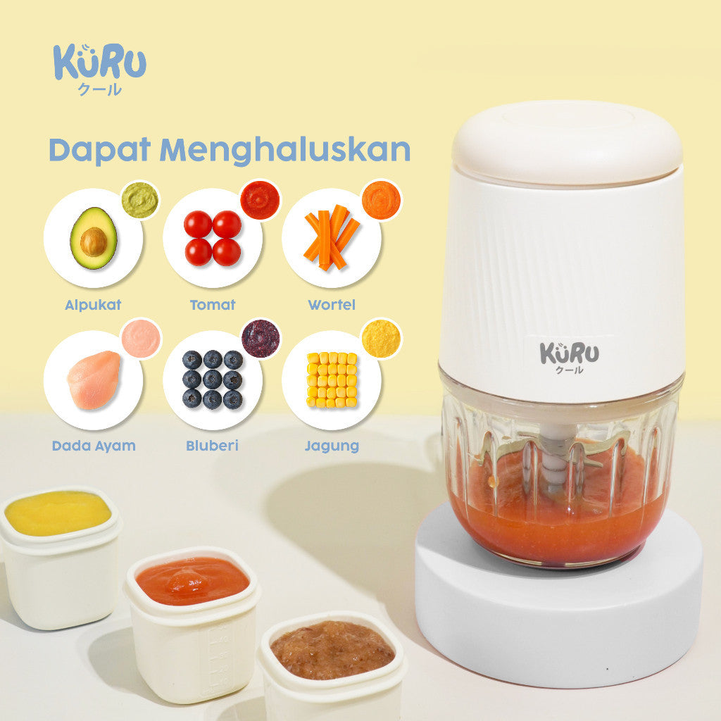 Kuru Baby 2in1 Mini Food Blender Grinder | Puree Maker Food Chopper MPASI FC2002