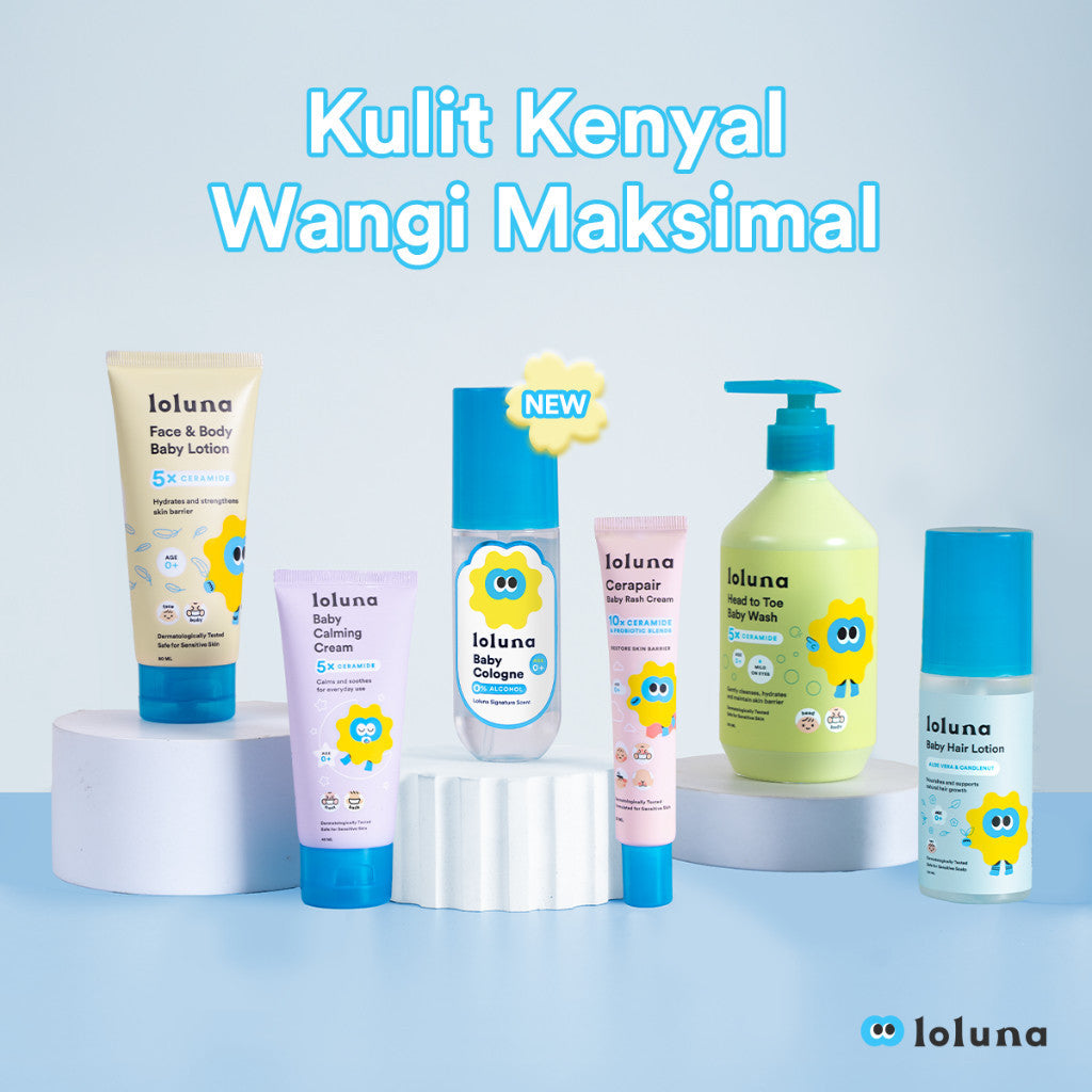 Loluna Baby Cologne - Parfum Bayi tahan lama untuk Kulit Sensitif - Non Alkohol/Aman untuk newborn