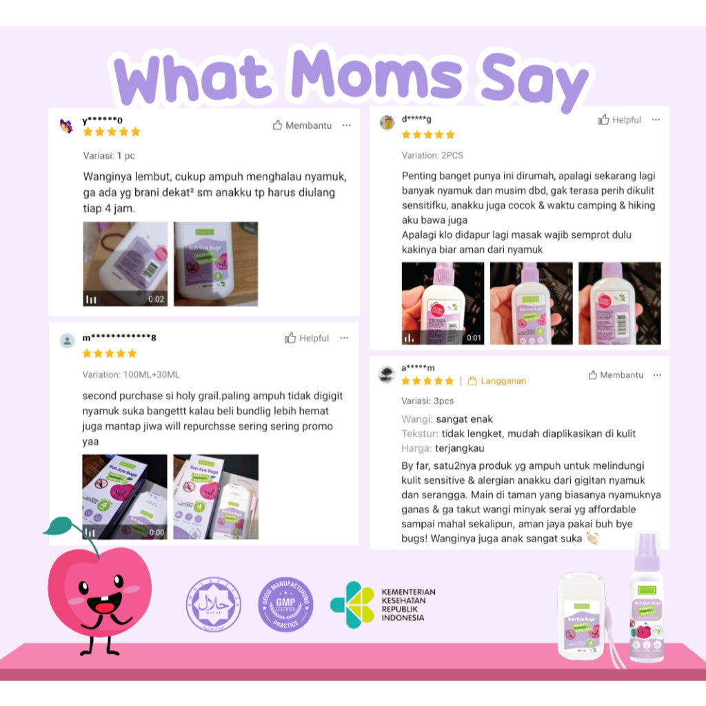 BerryC Buh Bye Bugs 200ml Mosquito Repellent Spray Anti Nyamuk Natural Antibacterial Ampuh Aman Untuk Anak dan Dewasa Kemenkes No DEET Hypoallergen Alergi sensitive skin kulit sensitif dengue dbd kutu tungau serangga natural organik impor lembut malaysia