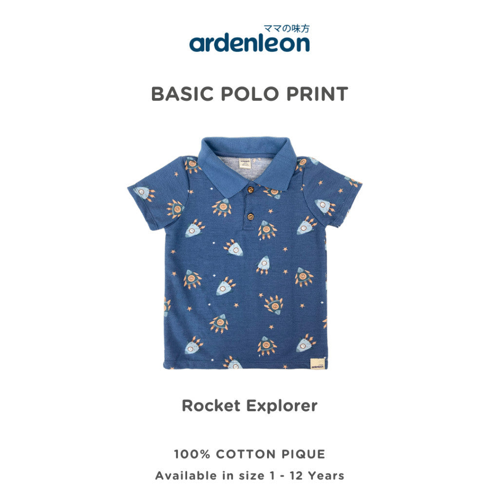 ARDENLEON Kemeja Polo Anak Basic Polo Shirt Print Unisex