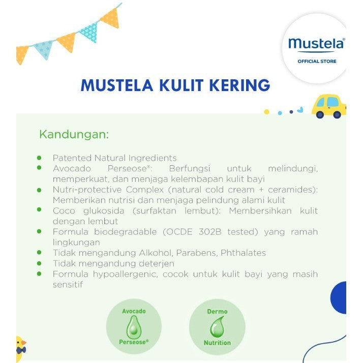 Mustela Nourishing Cleansing Gel with Cold Cream 300 ml Sabun Mandi Bayi Kulit Kering