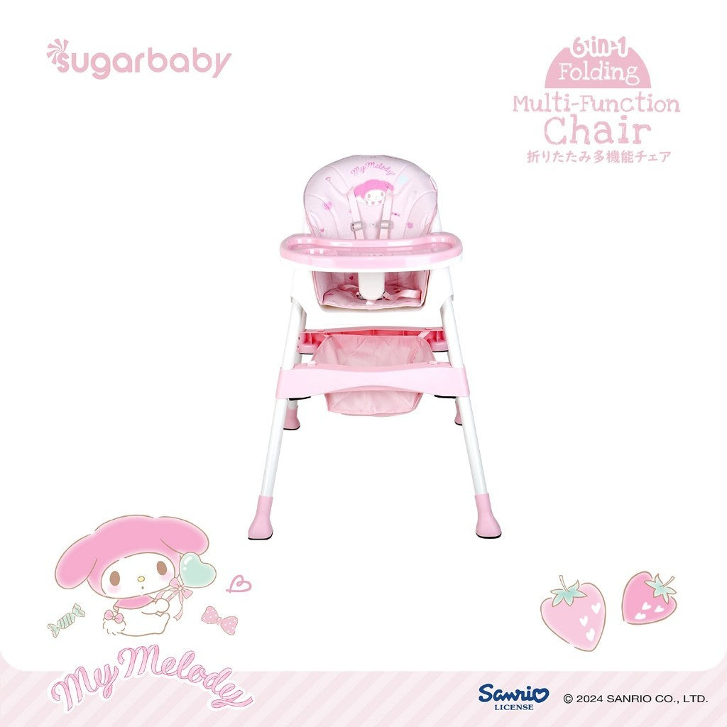 Sugar Baby Sugarbaby 6-in-1 Folding Multi-Function Chair Sanrio Collection/Kursi Bayi/Kursi Anak/Kursi Makan Anak/Kursi MPASI/Baby High Chair