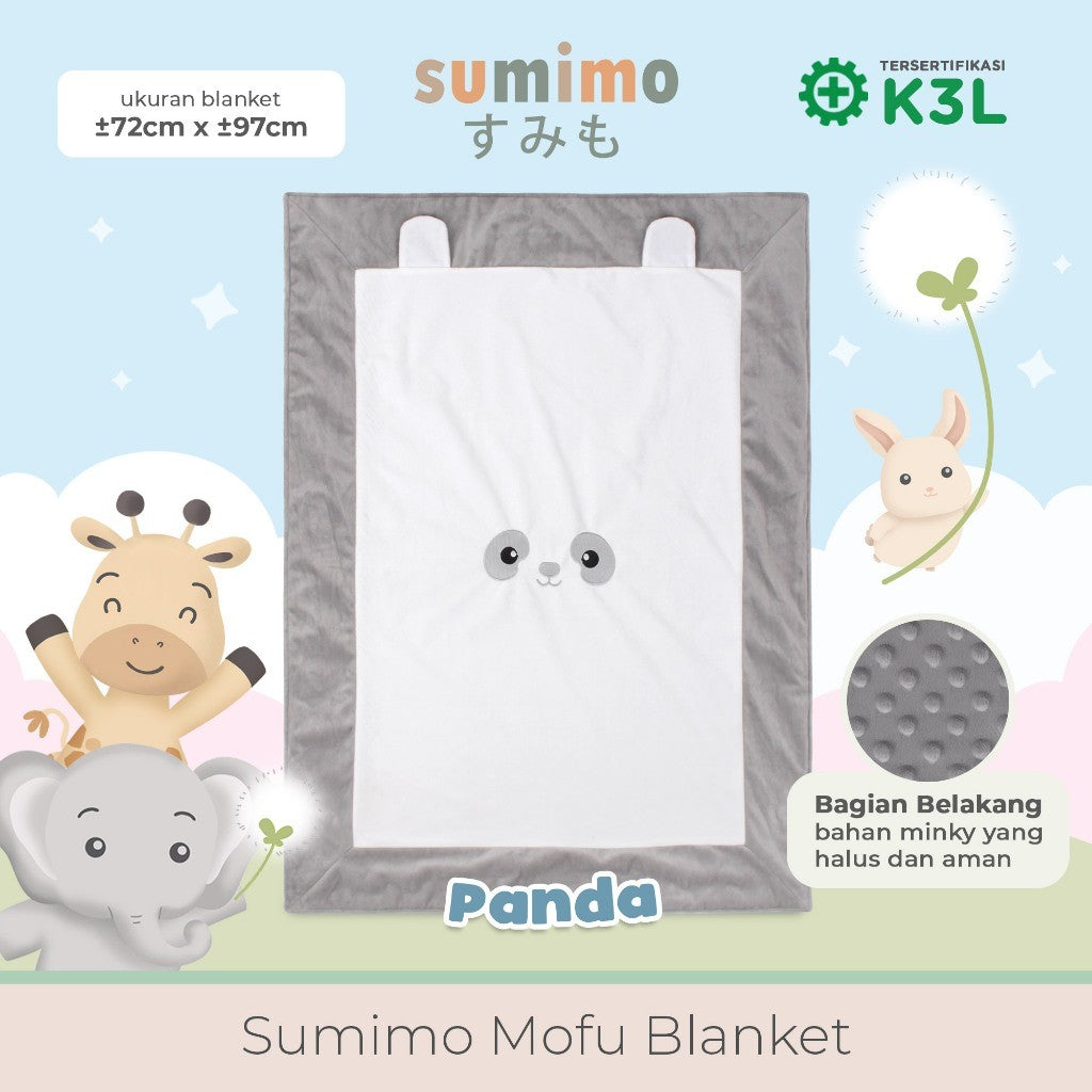Sumimo Mofu Blanket/Selimut Anak Karakter Hewan Bahan Soft Material Minky