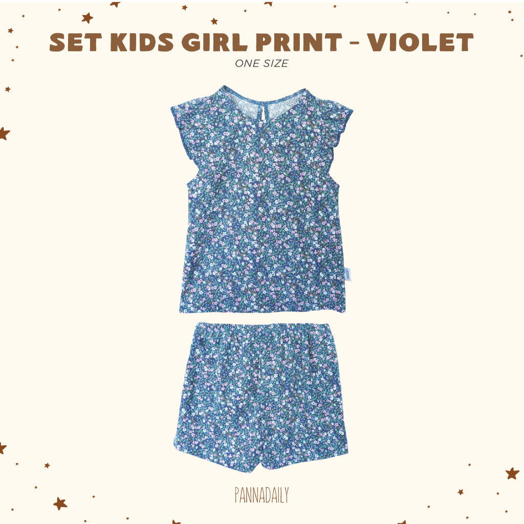 BOHOPANNA - PANNADAILY - PANNA DAILY - BABY & BAYI - SET BABY GIRL PRINT - SET KIDS GIRL PRINT - FLOWERS SERIES - Setelan Anak
