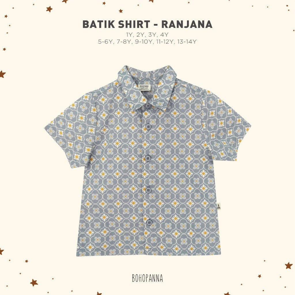 BOHOPANNA - SHORT BATIK SHIRT - Atasan Batik Anak Laki-Laki - Kemeja Batik Anak