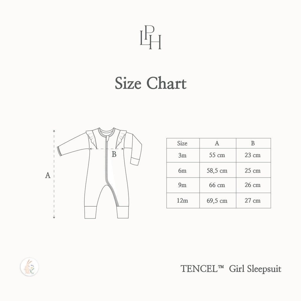 Little Palmerhaus - Tencel Girl Sleepsuit 2.0 (Jumpsuit Bayi Perempuan)