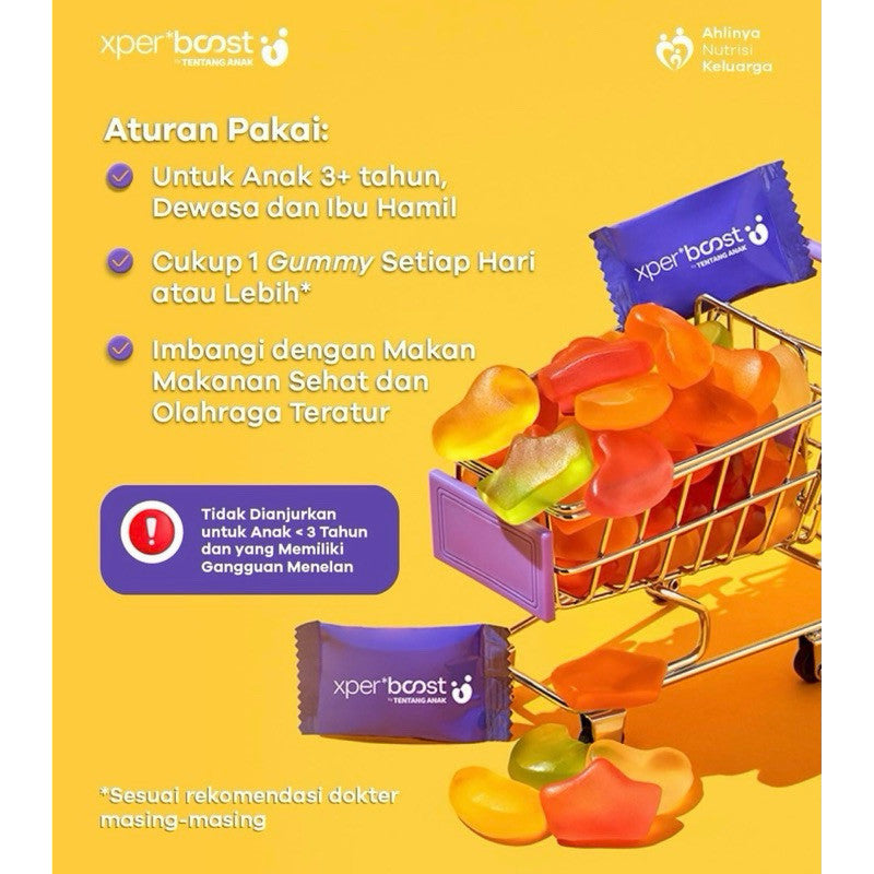 Xpert Boost Expert BOOST 7 days Travel 7 hari Tentang ANAK Gummy Vitamin D 600 IU Anak Dewasa Ibu Hamil Menyusui Boost Imunitas Pertumbuhan Keluarga Menghindari Sakit Anjuran IDAI Souvenir Goodie Bag Permen Vitamin Hampers Birthday Ulang Tahun