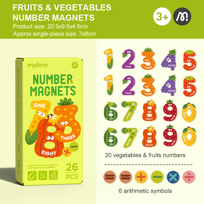 Mideer Letter Magnets / Number Magnets / Transportation Magnets Mainan Edukasi Anak