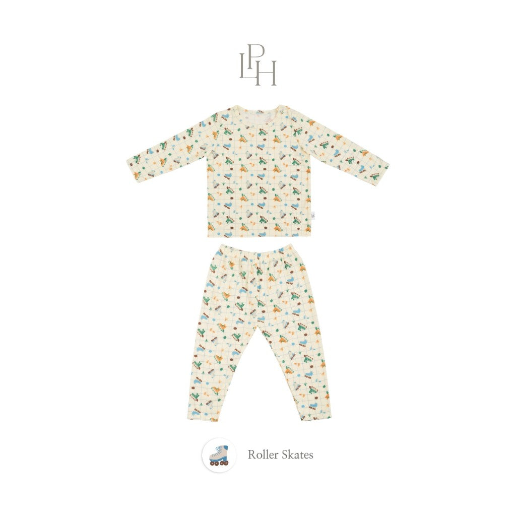 Little Palmerhaus - Little Wear Shoulder Button Long Set (Setelan Anak Lengan Panjang) 37.0