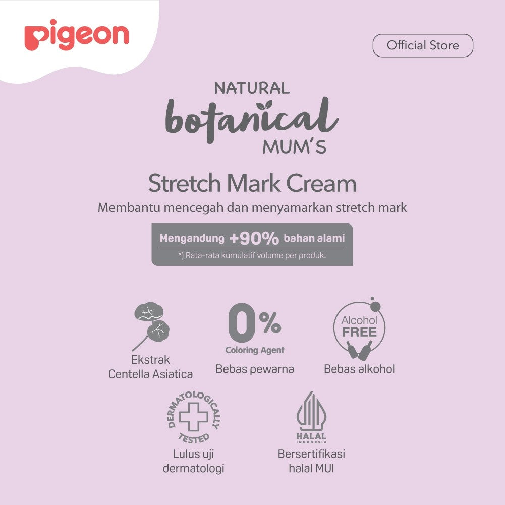 Botanical Mum's Stretch Mark Cream 100ML | Krim Untuk Menyamarkan Stretch Mark pada Ibu Hamil dan Menyusui