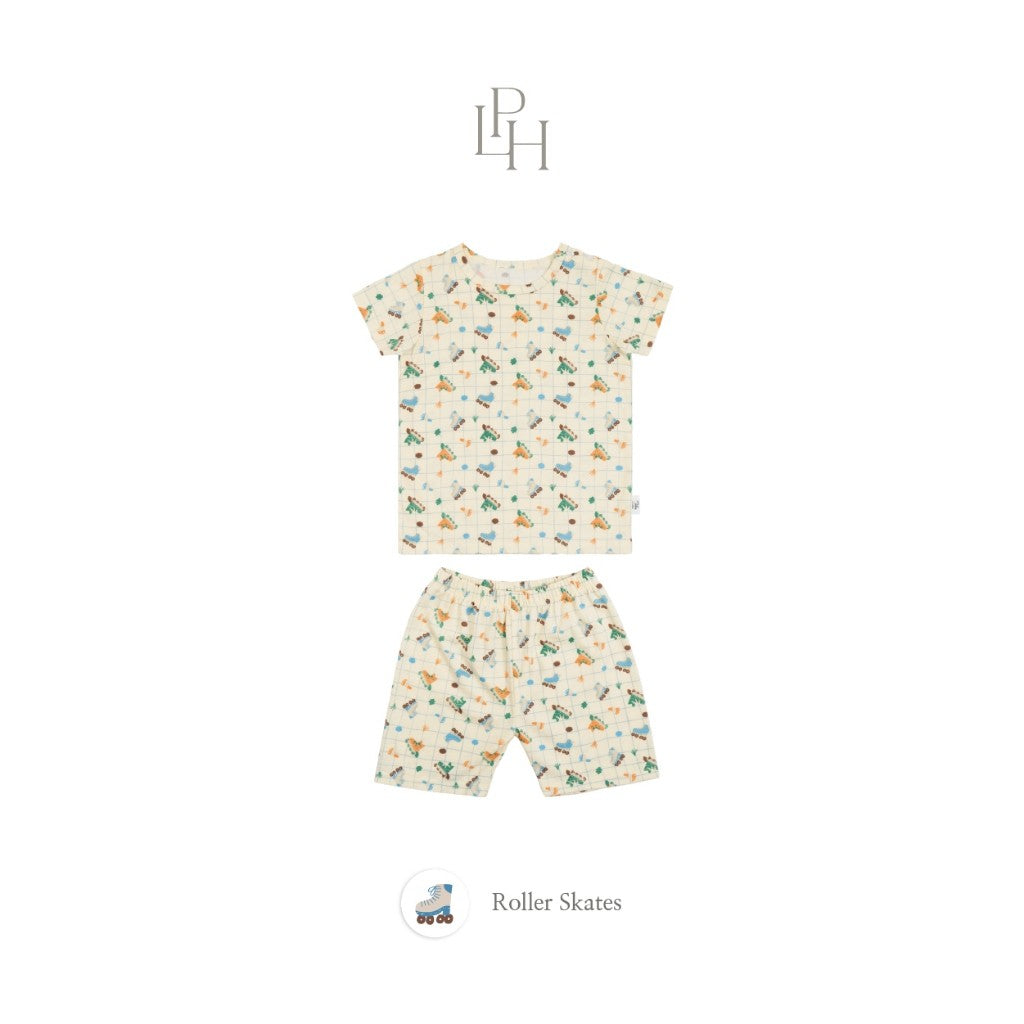Little Palmerhaus - Little Wear Shoulder Button Short Set (Setelan Anak Lengan Pendek) 37.0