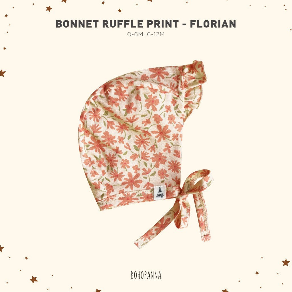 BOHOPANNA - BONNET RUFFLE PRINT 3.0 - TOPI BAYI