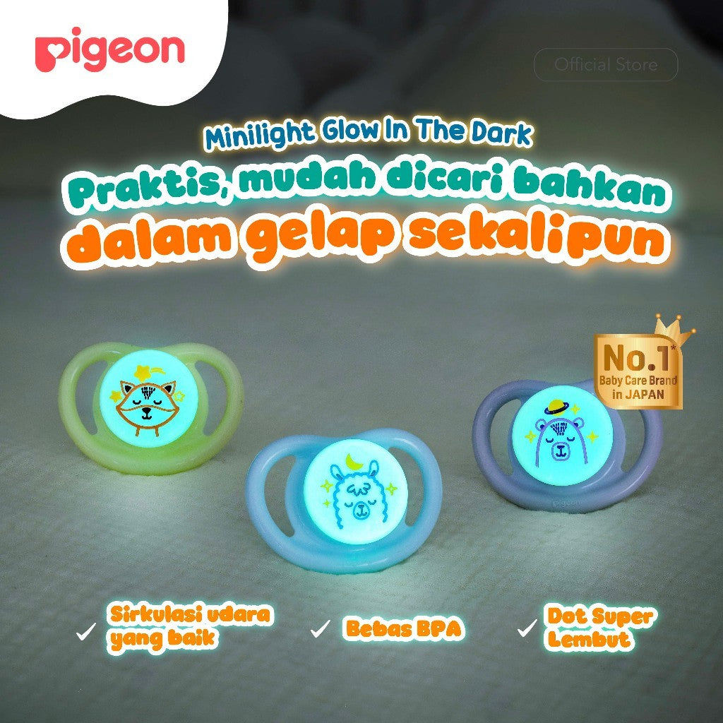 Minilight Glow in The Dark Pacifier | Empeng Bayi | Dot Bayi | Dot Super Lembut | BPA Free