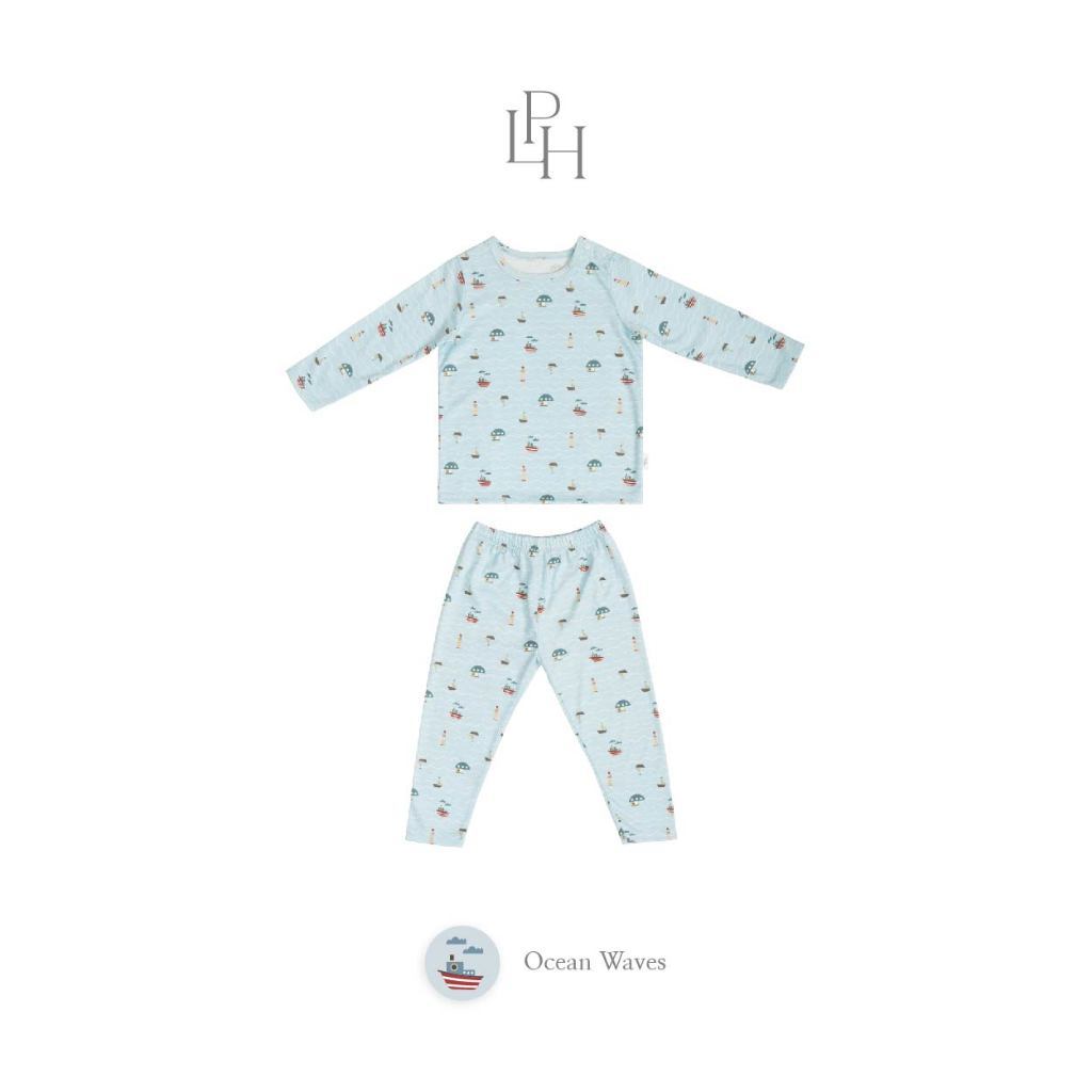 Little Palmerhaus - Little Wear Shoulder Button Long Set (Setelan Anak Lengan Panjang) 36.0