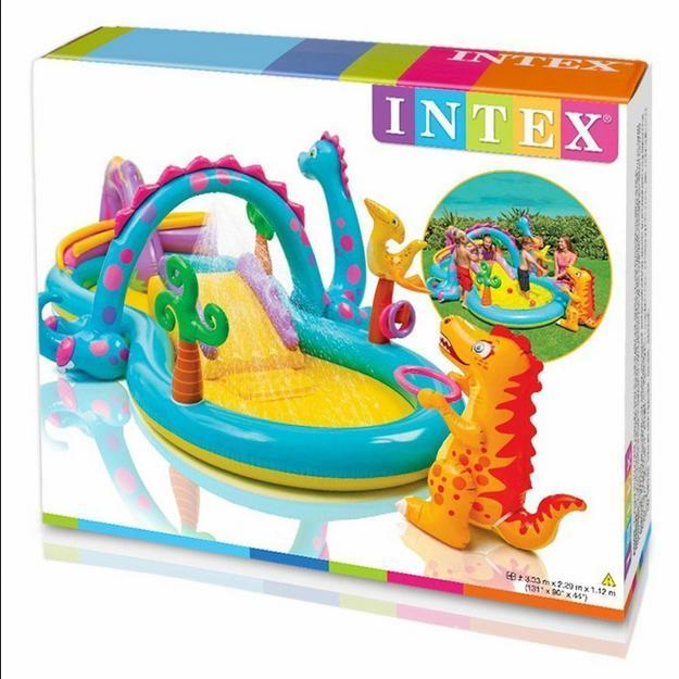 INTEX Kolam Perosotan Main Anak Dinoland Play Center Free Pump 57135
