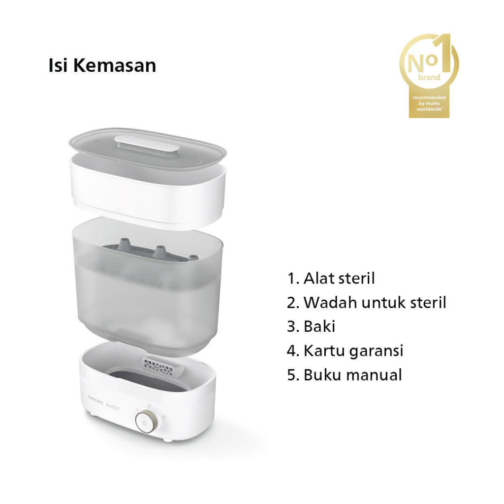 Philips Avent | Sterilizer & Dryer | Alat Steril & Pengering Peralatan Bayi | Terbukti Hilangkan 99,9% Kuman | SCF293/00