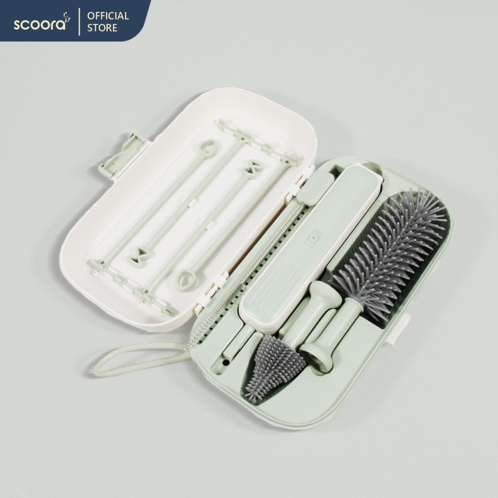 SCOORA FLAX Sikat Botol Bayi Elektrik Portable alat pembersih botol bayi Elektrik portable