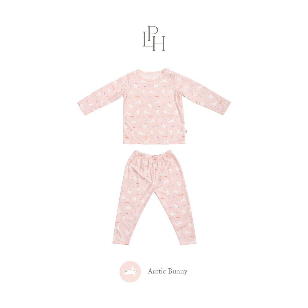 Little Palmerhaus - Little Wear Shoulder Button Long Set (Setelan Anak Lengan Panjang) 34.0
