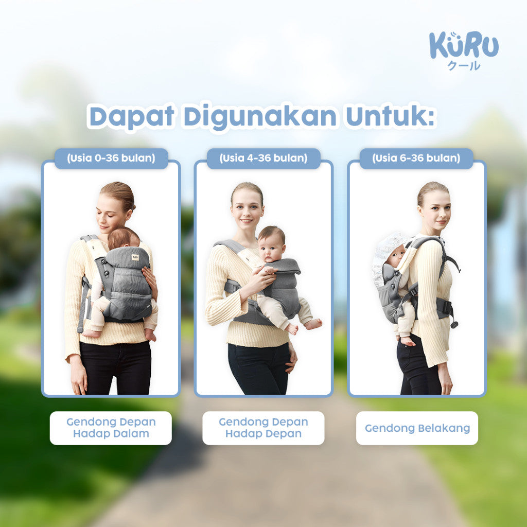 Kuru Nest M-Shaped New Born Baby Carrier | Gendongan Bayi Ergonomis