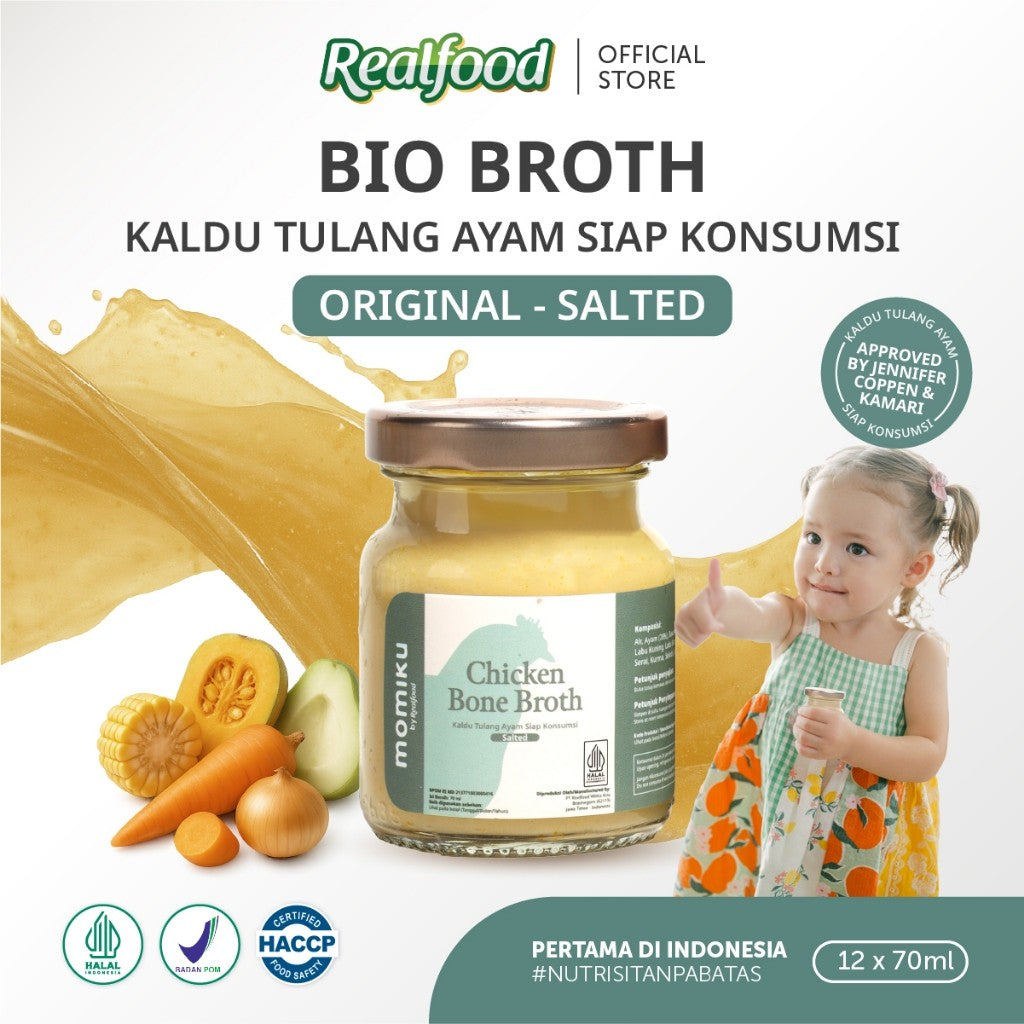 Realfood Momiku Bio Broth I Chicken Bone Broth Salted I Kaldu Tulang Ayam Terhidrolisis