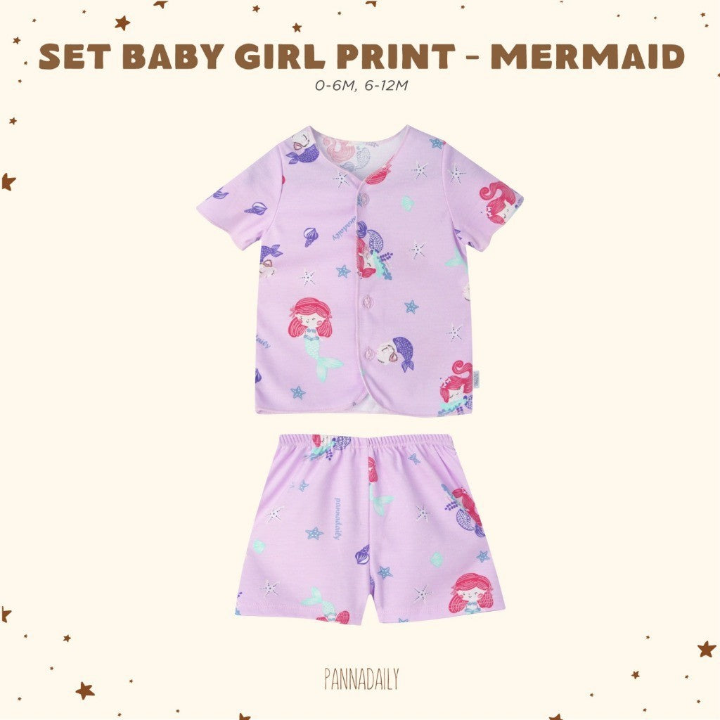 BOHOPANNA - PANNADAILY - SET BABY GIRL PRINT - Setelan Baju Bayi Perempuan