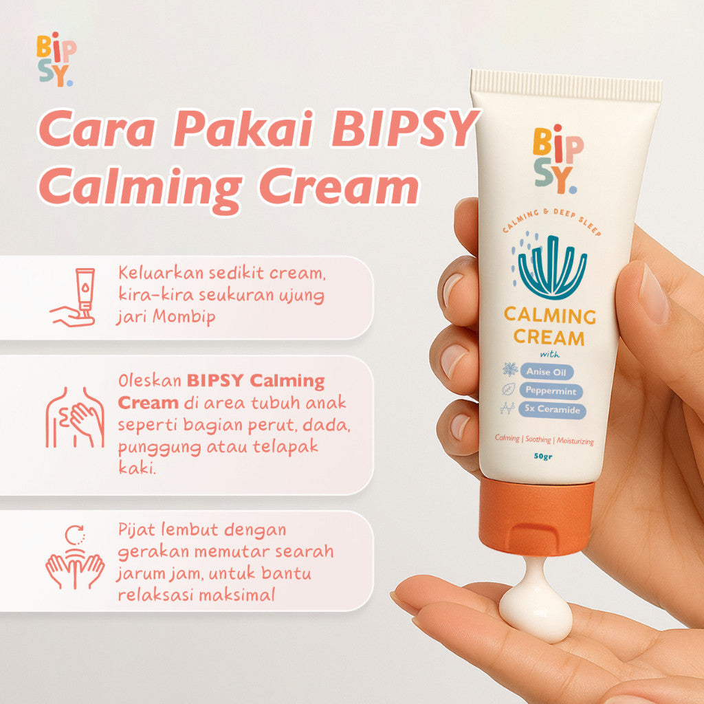 BIPSY Calming Cream 50gr – Anise Oil, 5x Ceramide, Pentavitin - Kolik Reda, Tidur Nyenyak