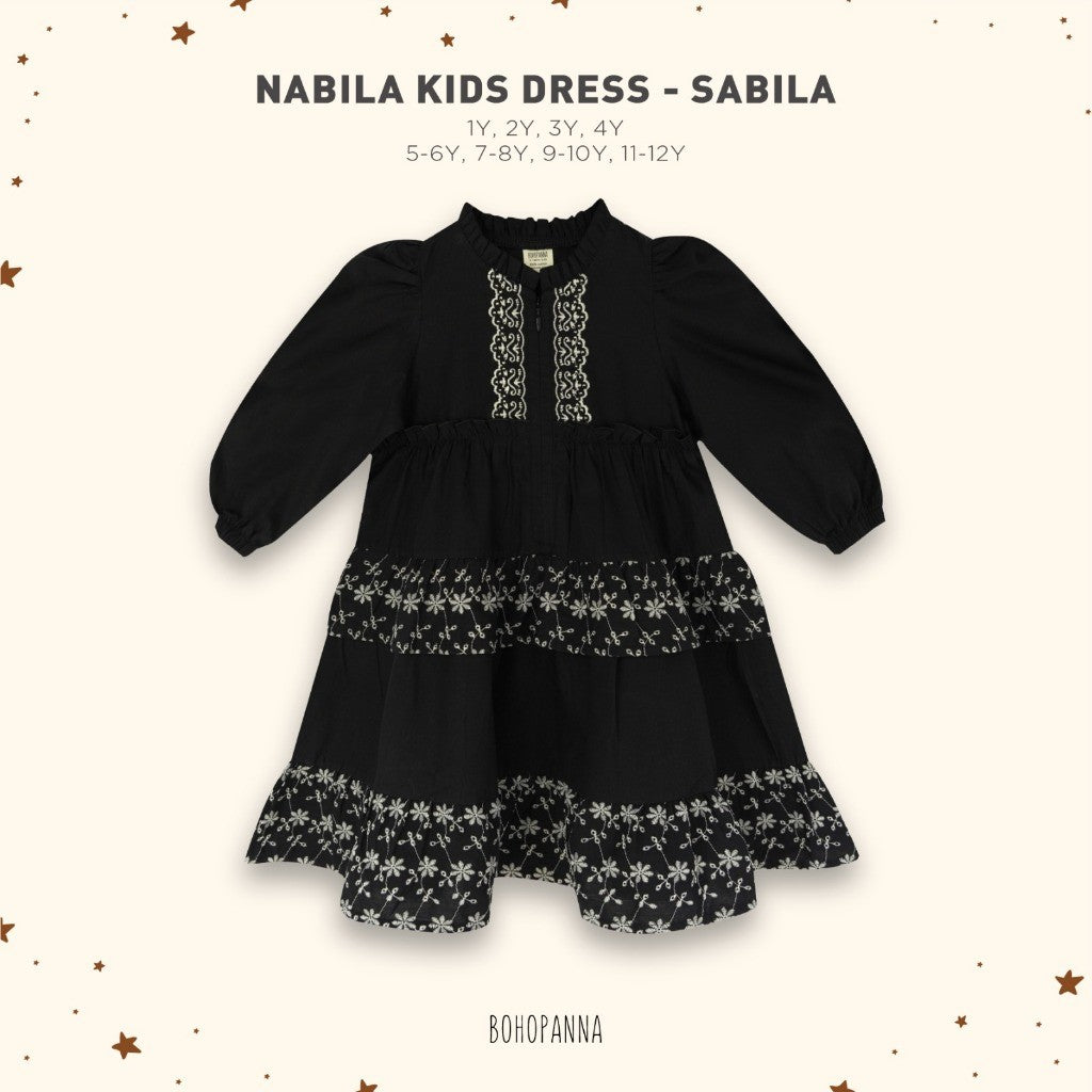BOHOPANNA - RAYA COLLECTION - NABILA KIDS DRESS - Dress Anak - Baju Muslim Anak