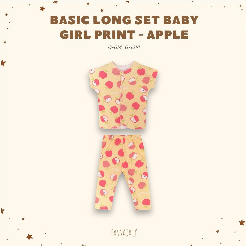 BOHOPANNA - PANNADAILY - BASIC LONG SET BABY GIRL PRINT - BAJU TIDUR ANAK 5551