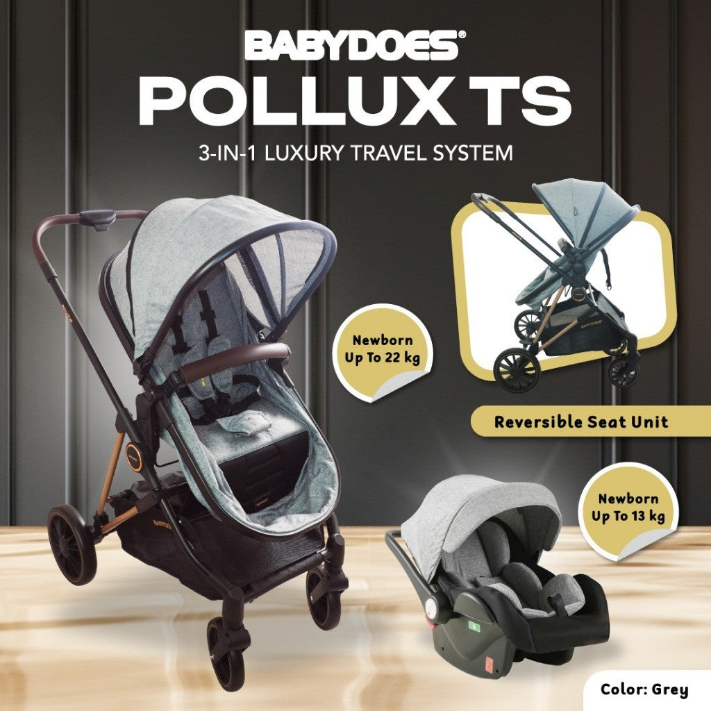 Stroller Reversible dan Carseat Babydoes Pollux TS Travel System