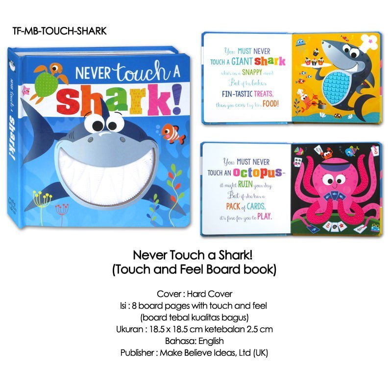 Buku Anak Never Touch Sensory touchy feely books with adorable silicon/rubber textures (HA)