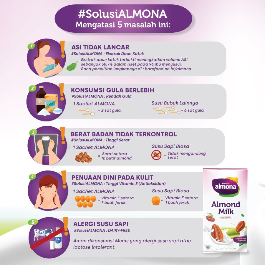 ALMONA SUSU ALMOND COOKIES MILK PELANCAR ASI BOOSTER DAIRY FREE