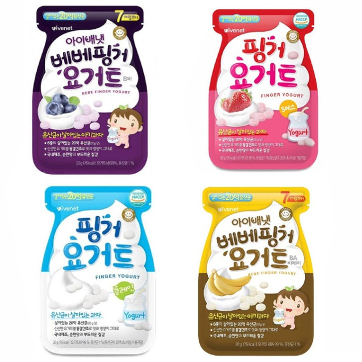 IVENET FINGER YOGURT 20 GR / SNACK KOREA MAKANAN SEHAT BAYI 7+ MPASI