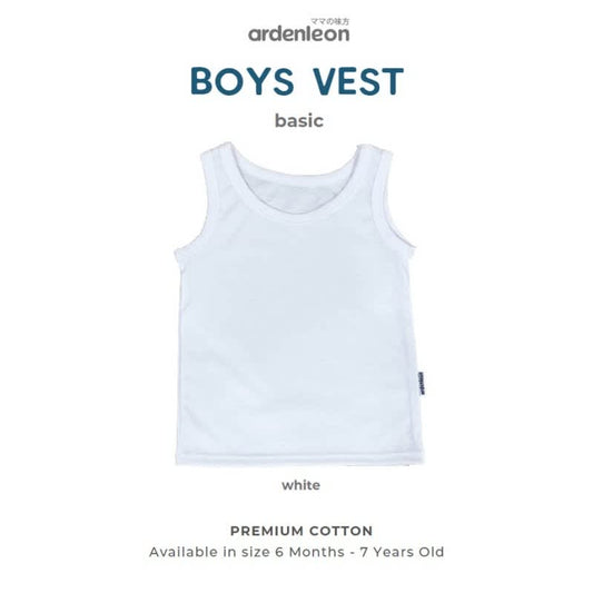 ArdenLeon Boys Vest 3.0 Basic White Kecil