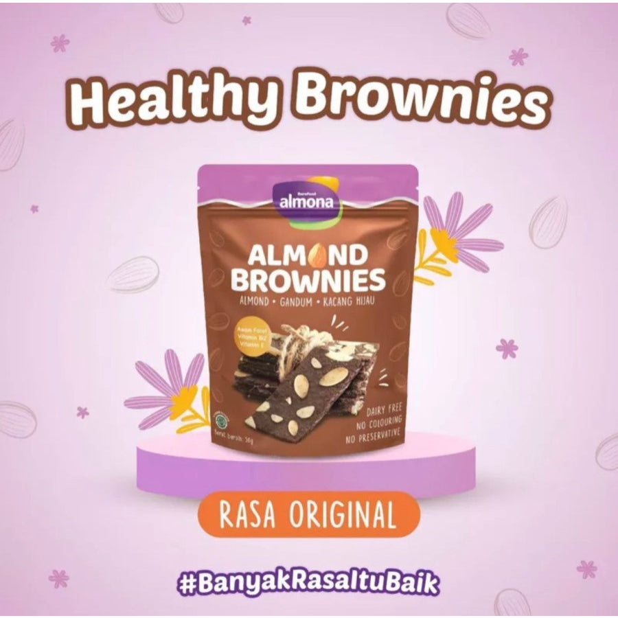 Almona Almond Brownies 50gr | Snack Cemilan Diet Sehat