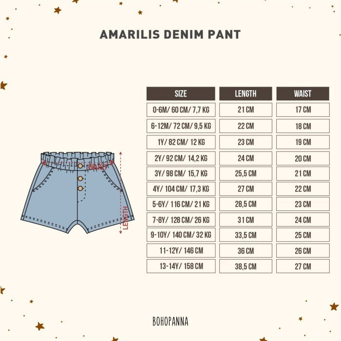 BOHOPANNA - AMARILIS DENIM PANT - CELANA ANAK PEREMPUAN 2