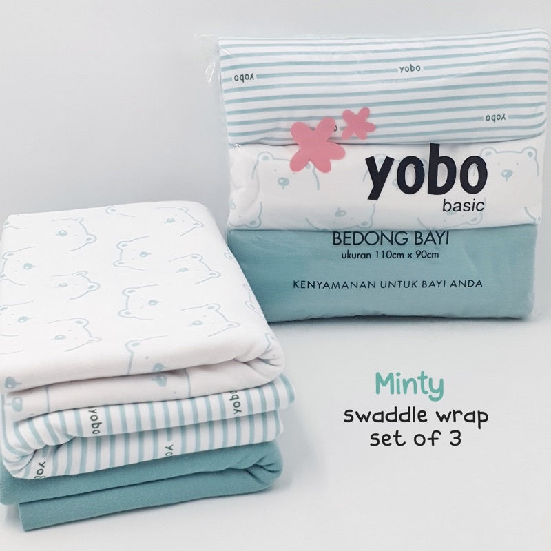 MIXED PACK YOBO Baby Swaddle Wraps Set of 3 | BEDONG BAYI (PACK)