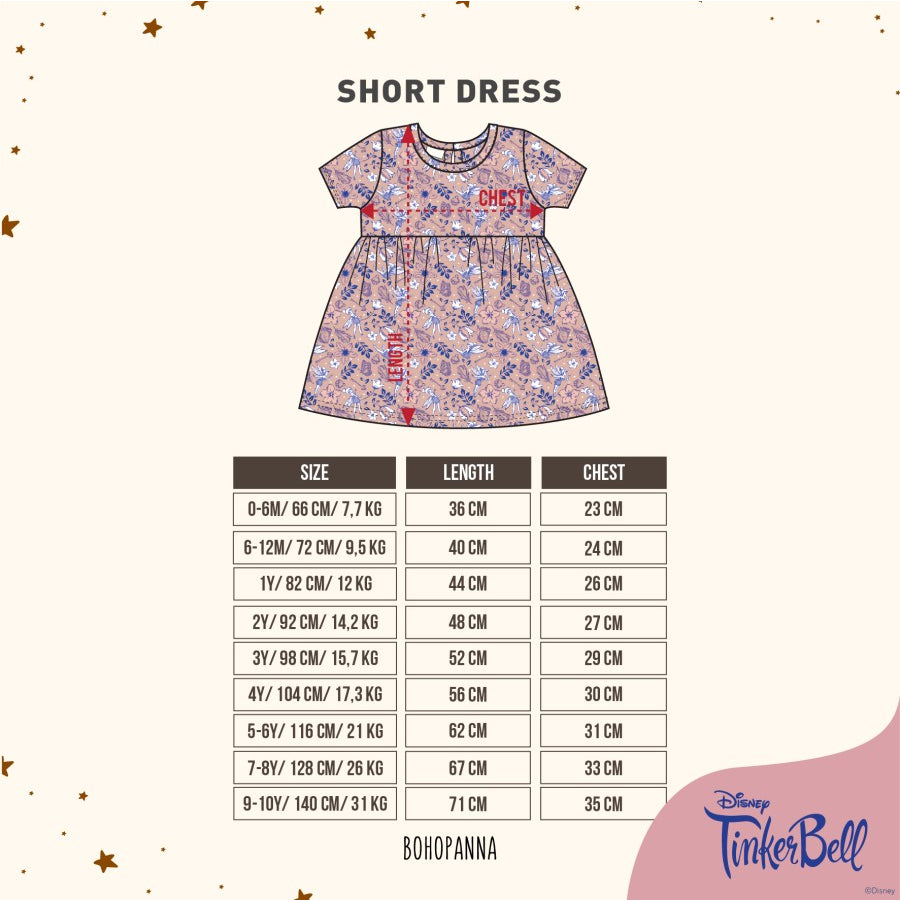 BOHOPANNA - BOHOPANNA X DISNEY SHORT DRESS - DRESS ANAK PEREMPUAN