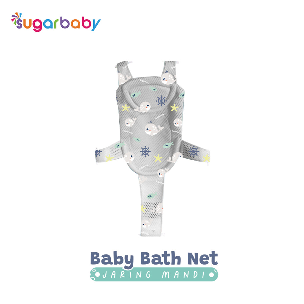 SUGAR BABY Baby Bath Net / Jaring Mandi Bayi Bantal Mandi Bayi dan Jaring Alas Duduk Bak Mandi Bayi