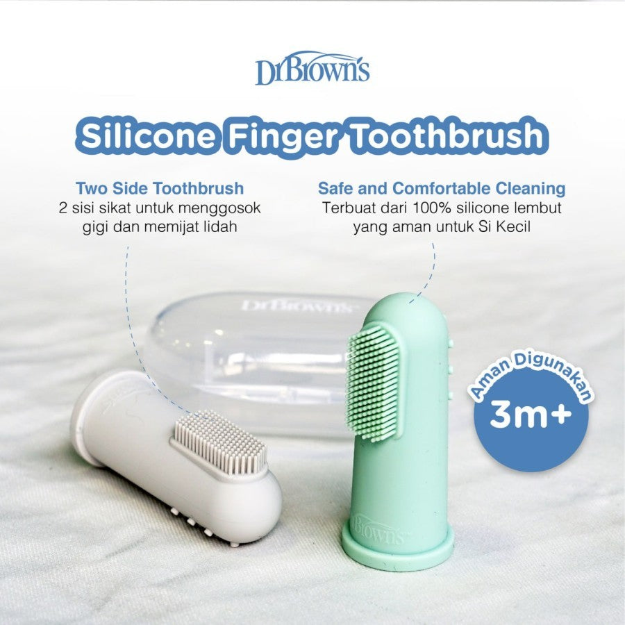 Dr.Brown's Silicone Finger Toothbrush with Case - Sikat Gigi Bayi