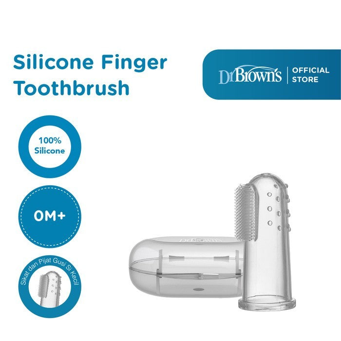 Dr.Brown's Silicone Finger Toothbrush with Case - Sikat Gigi Bayi