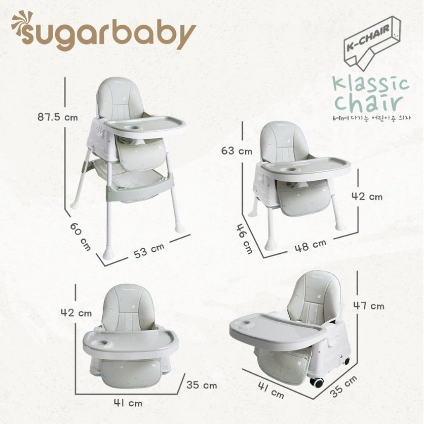Sugarbaby Sugar baby Klassic K-Chair-6in1 Multifunction High Chair/booster seat/kursi anak