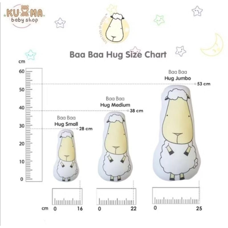 Baabaasheepz Baa Baa Sheepz Buddy Hug White / Bantal Boneka Anak Baabaasheepz